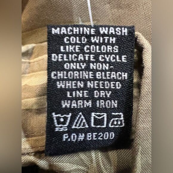 FUSIONE Hawaiian Shirt – Khaki with White Leaf & Floral Print - Picture 3 of 3